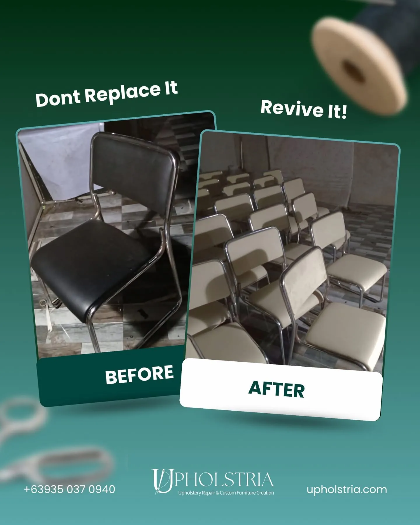chrome stacking chairs before frame before and after