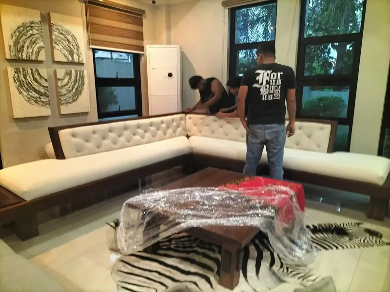 U Shaped Tufted Banquette Sofa